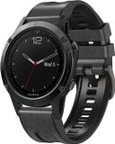 By Qubix - 26mm Quickfit Watch Strap - Leather + Silicone - Dark Grey - Compatible with Garmin Epix Pro Gen 2 (51mm), Quatix 7X, Quatix 6X, Tactix 7 & Tactix 7 Pro