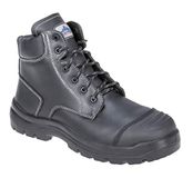 Portwest FD10 Clyde Veiligheidsschoen Antislip Stalen Neus Lichtgewicht | Zwart, 38, S3 EN ISO 20345, Unisex, Dubbele Dichtheid, Oliebestendig, Vetersluiting, PU Zool, Rubberen Voering