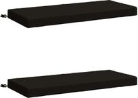 vidaXL Coussins de banc SOEST 2 pièces 100% Polyester Noir 120 x 50 x 8 cm
