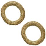 Decoris Couronne de Noël en paille - Lot de 5x pièces - 20 cm - Beige