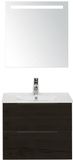 BES LED Seville Seville Badmeubelset 60 cm - Black Oak Edge Greep - Wastafel Enjoy met Sence Spiegel