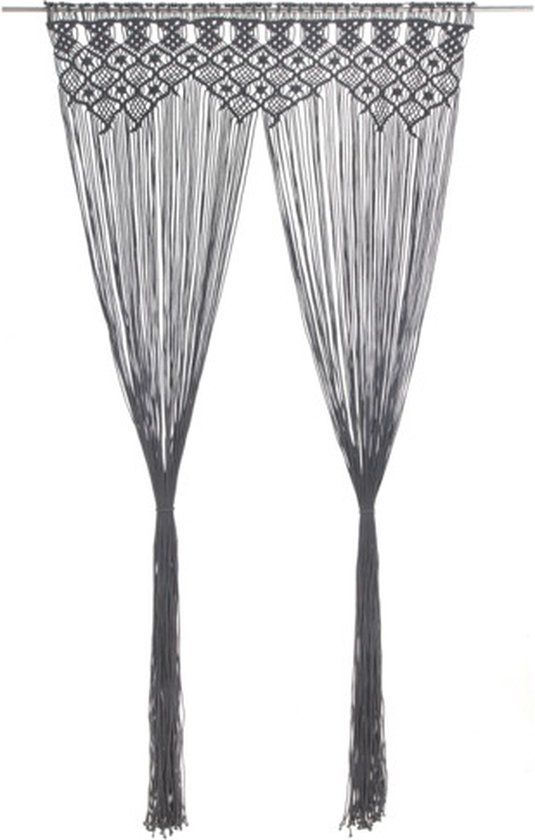 vidaXL Gordijn macramé 140x240 cm katoen antraciet