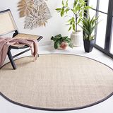Safavieh Natural Fiber Collection NF143D tapijt, tijgeroog, marmer en donkergrijs, sisal, rond, 122 cm in diameter