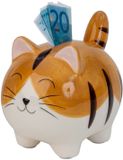 Merkloos / Sans marque Iko-Import Klaus Otte Gmbh Spaarpot Kat/Poes Keramiek Bruin 13 cm