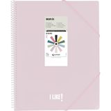 Grafoplas Maxiplas Like Kunststof hoezen, A4, roze, 20 transparante hoezen, spiraal-pvc