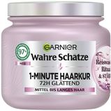 Garnier Wahre Schätze Haarkuur voor middellang tot lang haar, gladmakende haarkuur met rijstwater en sterkte, voor meer glans en soepelheid, rijstwater ritueel & sterkte, 1 x 340 ml