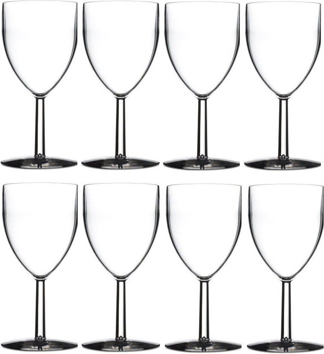 Mepal - Set van 8 wijnglazen - 300 ml - Kunststof - Transparant