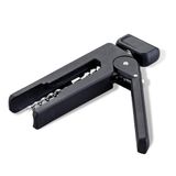 Fackelmann Kurkentrekker, 193 mm, ergonomische handgreep, innovatief mechanisme, geschikt voor natuur- en kunststof kurken, Shadow Black
