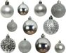 Decoris 100x stuks kunststof kerstballen zilver mix 4, 5, 6, 7 en 8 cm - Onbreekbare plastic kerstballen