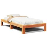 vidaXL Bedframe zonder matras massief grenenhout wasbruin 150x200 cm