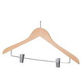 García de Pou 165.46 - Antidiefstal Hangers Met Clips 44,5X1,2X24,5 Cm Natuurlijk Hout - 6 eenheden