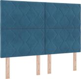 vidaXL Hoofdbord Donkerblauw Fluweel 160 cm