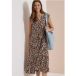 cecil Midi-jurk met split in de hals en luipaardprint