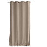 ED ENJOY HOME Calin Collection Fluwelen Gordijn met Zilveren Oogjes, Natuurlijk Beige, 140 x 260 cm