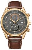 Citizen AT8263-10H Horloge - Leer - Bruin - Ø 43 mm