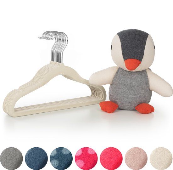 Laleni Fluwelen Kledinghangers Kinderen - Kleerhangers Peuter - Ivoor - Set van 30