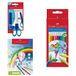 FABER-CASTELL Creatieve set met schaar, kleurpotloden en tekenblok