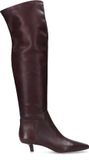 Sacha - Dames - Bordeaux hoge stretch laarzen met kitten heel - Maat 40