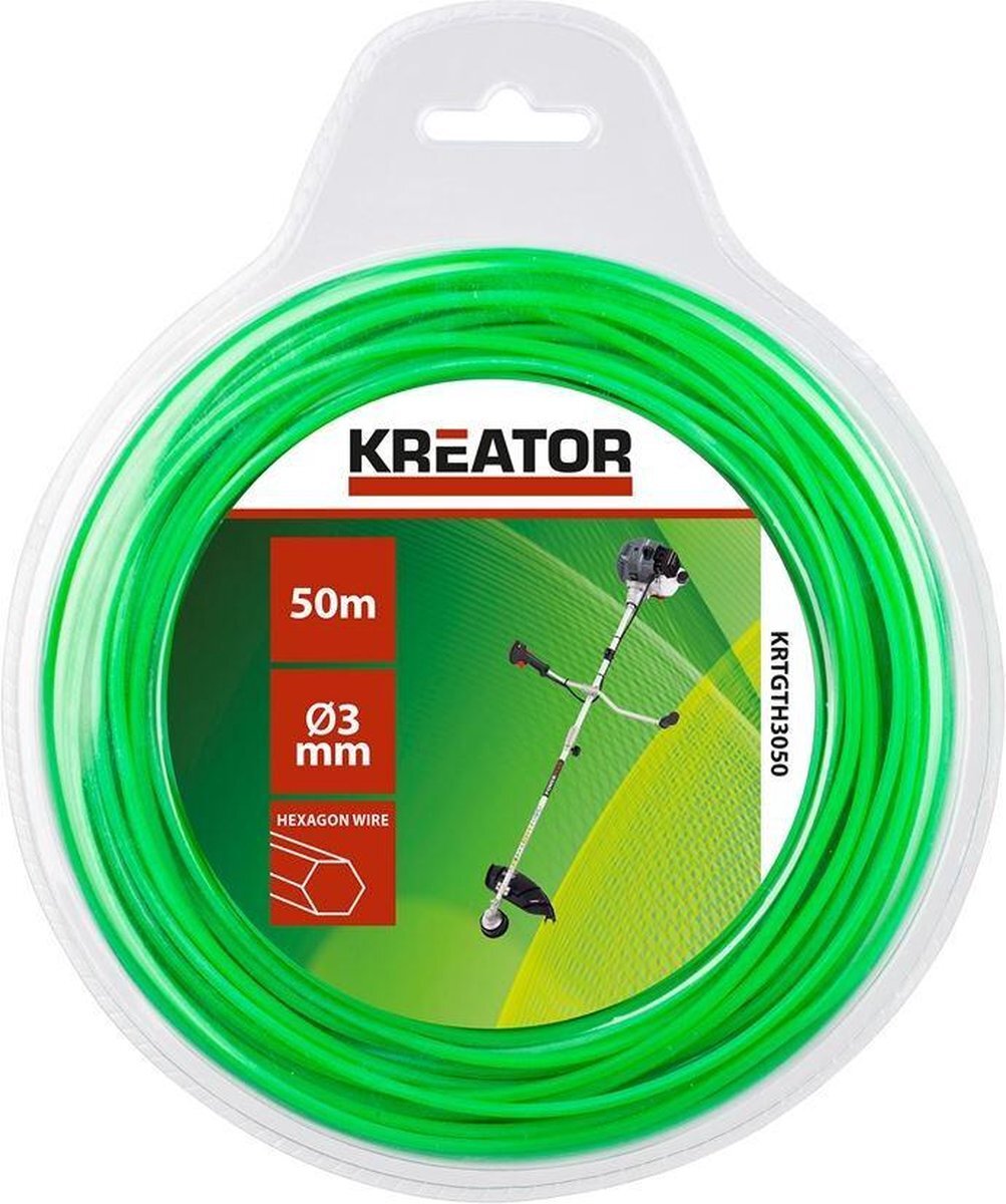 Kreator KRTGTH3050 KRTGTH3050-Recambio Hilo van Corte, zeshoekig, 3 mm x 50 m