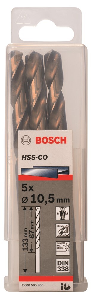 Bosch Bosch 2608585900 Metaalboor HSS-CO - 10,5x133mm (5st)