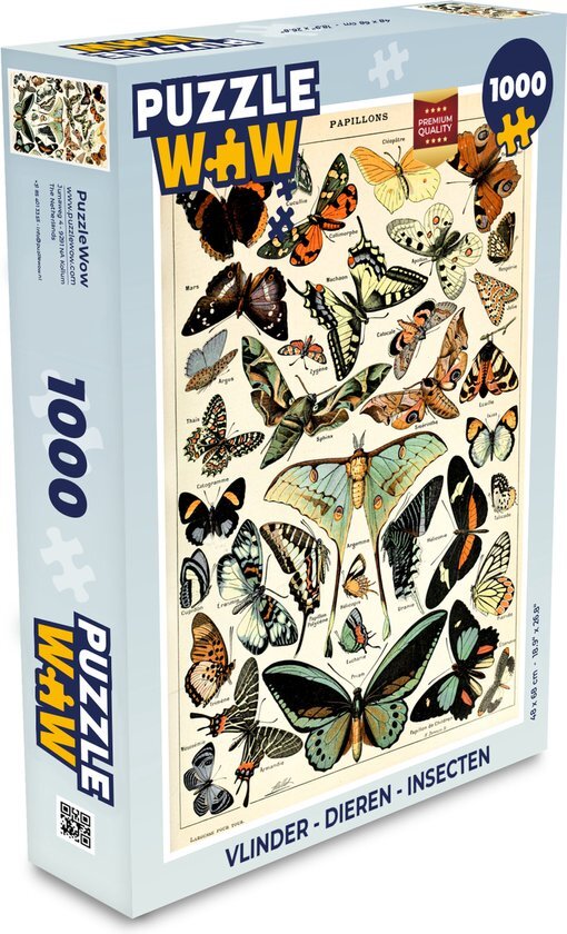 MuchoWow Puzzel Adolphe Millot - Vlinder - Dieren - Insecten - Vintage - Legpuzzel - Puzzel 1000 stukjes volwassenen - Sinterklaas cadeautjes - Sinterklaas voor grote kinderen