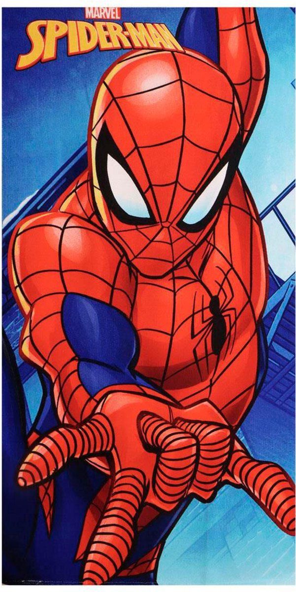 CERDÁ Marvel Spiderman Strandlaken – 70x140 cm – Polyester – Sneldrogend – Lichtgewicht – Strandlaken Kind Jongens