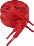 Sneaker veters plat polyester 140 cm - 8 mm breed - 4 veters - rouge