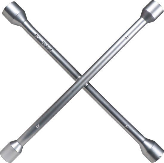 Carpoint Kruissleutel – 17/19/21/22 mm – Volledig Staal – Ideaal voor Bandenwissel