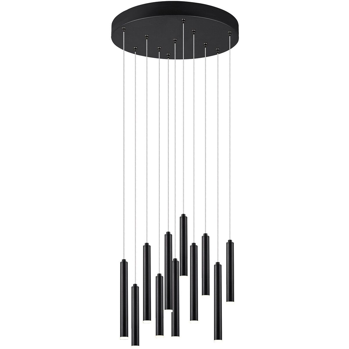 BES LED Hanglamp - Trion Tular - 22W - Warm Wit - Rond - Zwart - Aluminium - Dimbaar