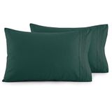 Elegant Comfort Luxe Ultrazachte 2-delige kussensloopset - 1500 premium hotelkwaliteit microvezel dubbel geborsteld - kreukvrij, kingsize formaat, jagergroen