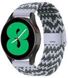 By Qubix - Braided nylon bandje voor Huawei Watch 5 - 42mm - Groen/Grijs