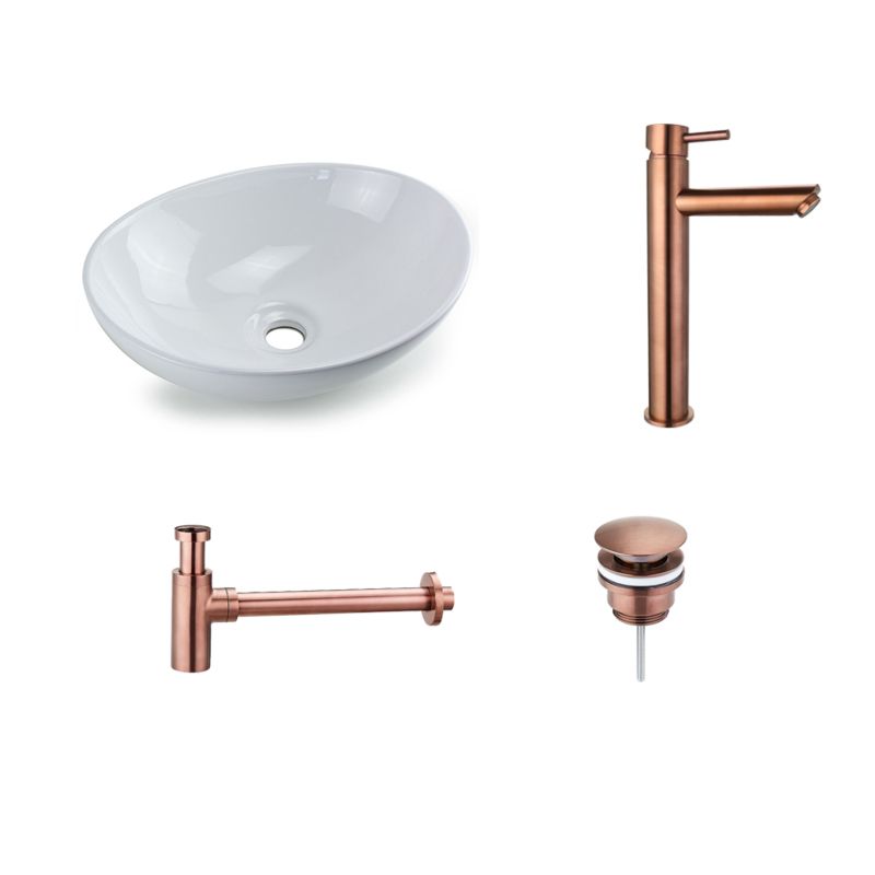 Badkamerplanet Waskomset Vienna Brons - 40,5x33x14 cm - Keramiek