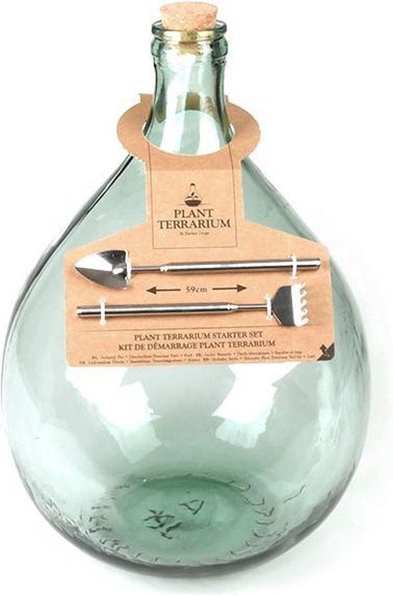 Terrarium Fles Set 15L - 30x30x44cm - Glas