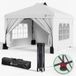 VOUNOT® Tuinpaviljoen, 3 x 3 m, pop-up tent, opvouwbaar, met wanden, waterdicht, uv-bescherming, ademend, in hoogte verstelbaar, met draagtas, eenvoudige installatie, wit