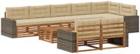 vidaXL Acacia Hout Hoek Loungeset Natuurlijk en Beige 4 Zitplekken