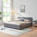 en.casa Bed Nofrenna bedframe met 4 bedlades 200x140 cm grijs