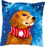 Vervaco Kruissteekkussen Kit Hond met Sjaal