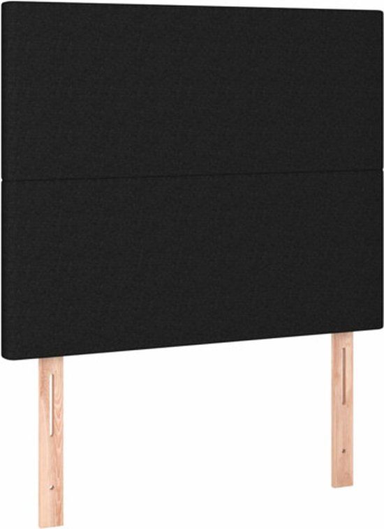 vidaXL Hoofdbord - Zwart - Stof - 80x5x118/128 cm