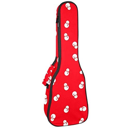 Mersov Concert Ukelele Rugzak, Heavy Duty Ukulele Case Bag met Opslag, Sopraan Concert Tenor Ukelele 10 MM Gewatteerde Tas Leuke Sneeuwman