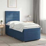 vidaXL Boxspringbed met matras met hoofdeinde Blauw 90 x 190 cm Stof