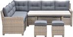 Garden Impressions Alaska lounge dining set 5-delig links - vintage willow - light teak vironwood