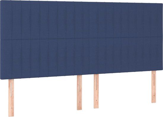 vidaXL Hoofdbord Blauw 160x5x118/128 cm Stof