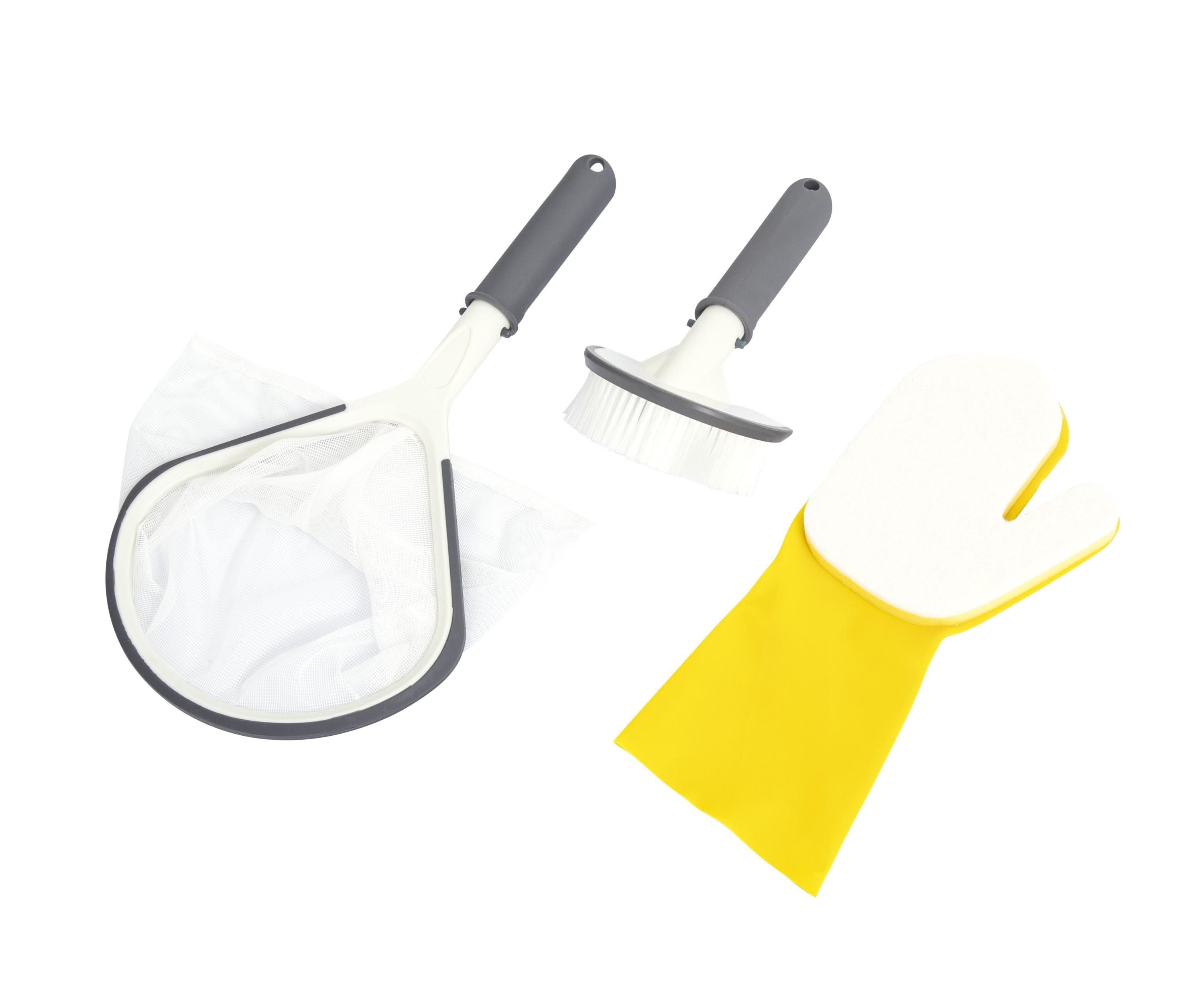 Bestway Lay-Z-Spa All in One Tool Set - Cleaning Kit - Grey/White/Yellow