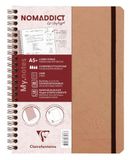 Clairefontaine 78236C Nomaddict (ex Age Bag) Notitieboek Spiraalbinding en Uitscheurbare Strook My.Notes Bruin - A5+ 16x21cm - 120 Uitscheurbare Pagina's Gelijnd - Wit Papier 90 g - Omslag Karton