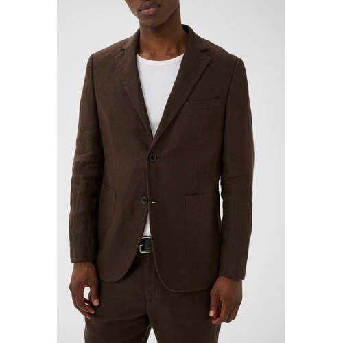 Matinique Linnen Regular Fit Colbert - Bruin