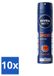 NIVEA MEN Sport Spray déodorant antitranspirant - Lot économique - 10 pièces
