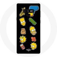 Maniacase Hoesje voor Samsung Galaxy Note 9 The Simpsons zwarte achtergrond stickers