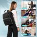 Unyqoos Sac à dos pour ordinateur portable pour femme pour l'école, sacoche pour ordinateur portable de 15,6 pouces (39,6 cm), sac à dos imperméable avec port de chargement USB et sac antivol pour l'université, les voyages, le travail, noir