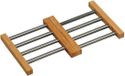 Excellent Houseware Panonderzetter - uitschuifbaar - 21 x 22 cm - bamboe en rvs