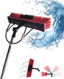 Marque non spécifiée Brosse télescopique - Brosse de lavage avec eau - Nettoyage des surfaces hautes - Pas besoin d'échelle - Jusqu'à 4 mètres - Argent